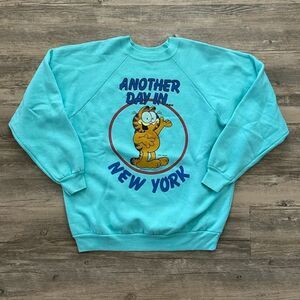 Vintage 70s Garfield Another Day In New York Sweatshirt Size Large